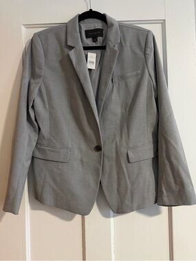 Ann Taylor Light Grey Single-Button Blazer - Size 12